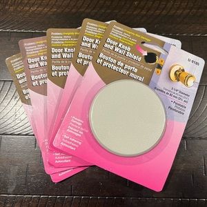 Prime-Line U-9185 Door Knob & Wall Shield Ivory 3 1/4” Diameter Set of 5